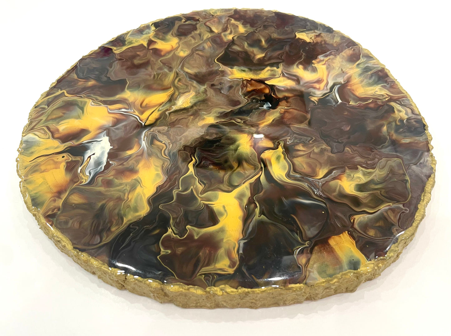 Coffee Bar: 12" Resin Wood Slice Tray