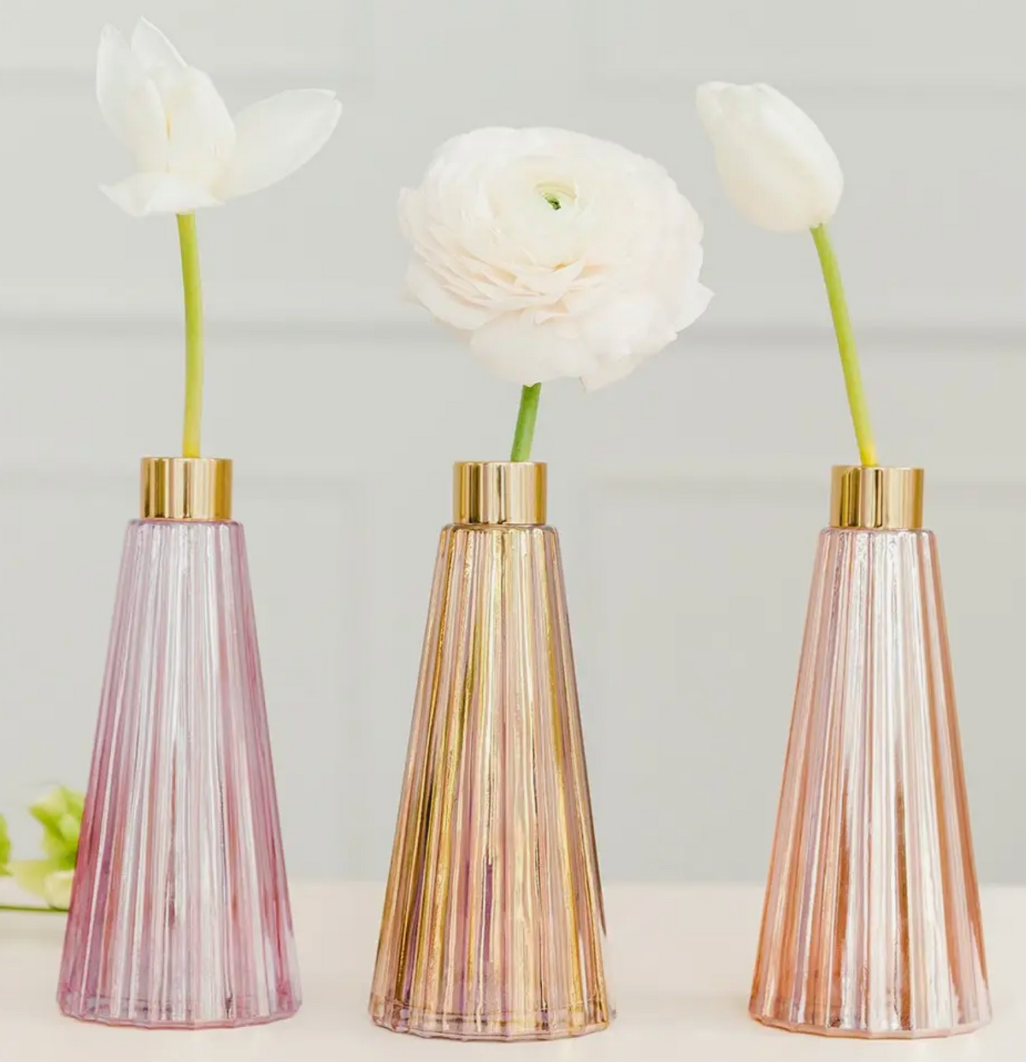 Tapered Colored Glass Bud Vases