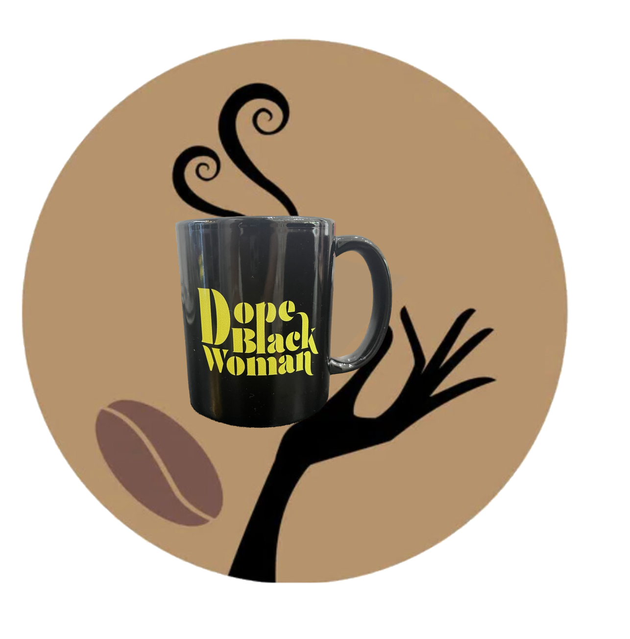 Dope Black Woman Black Glossy Mug Lemon