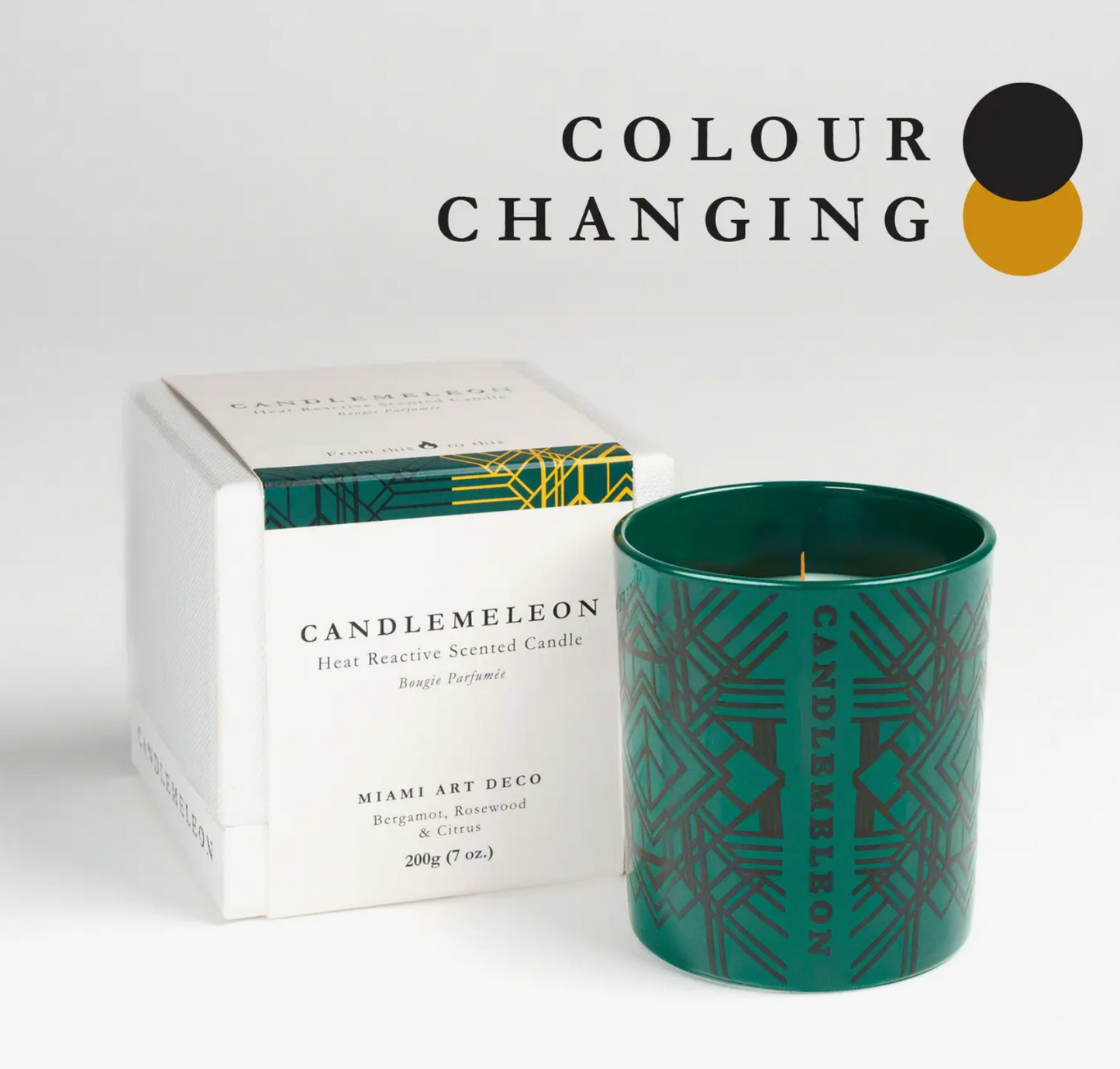CANDLEMELEON - Miami Art Deco - Bergamot, Rosewood & Citrus Candle