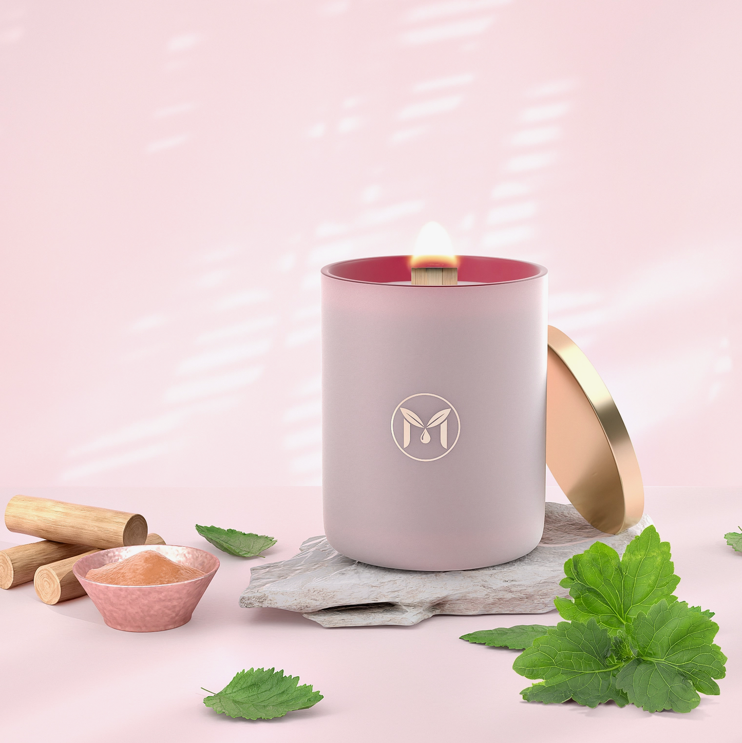 Sandalwood Patchouli 100% Soy Wax Crackling Wood Wick Candle