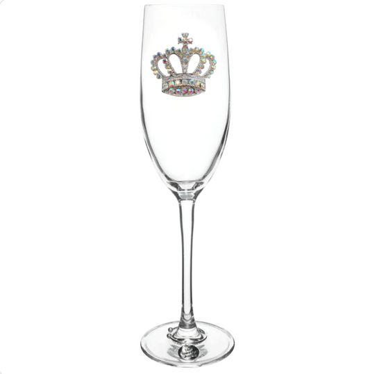 Crown Jeweled Stemmed Champagne Flute