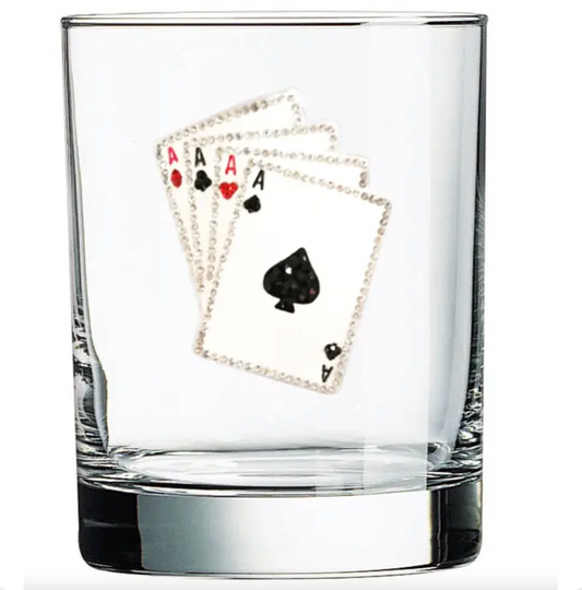 Playing Cards Jeweled Double Old Fashioned