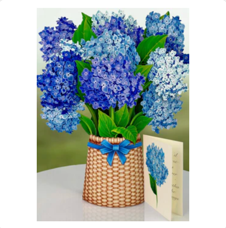 Nantucket Hydrangeas Pop-up Greeting Cards