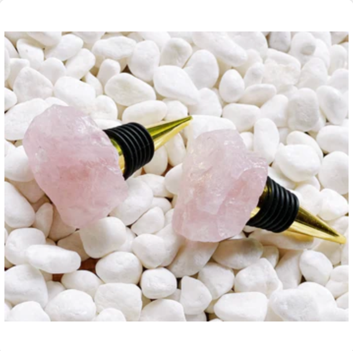 Beauty of Nature Stone Wine Stopper Rose Quartz