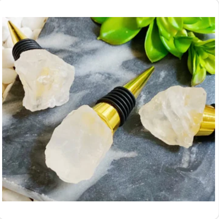 Beauty of Nature Stone Wine Stopper White Quartz Crystal