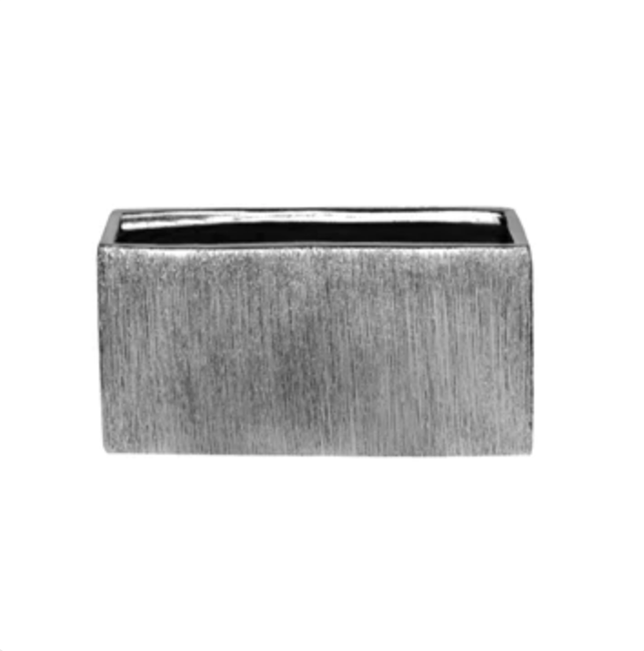 Rectangler Silver Texture Vase