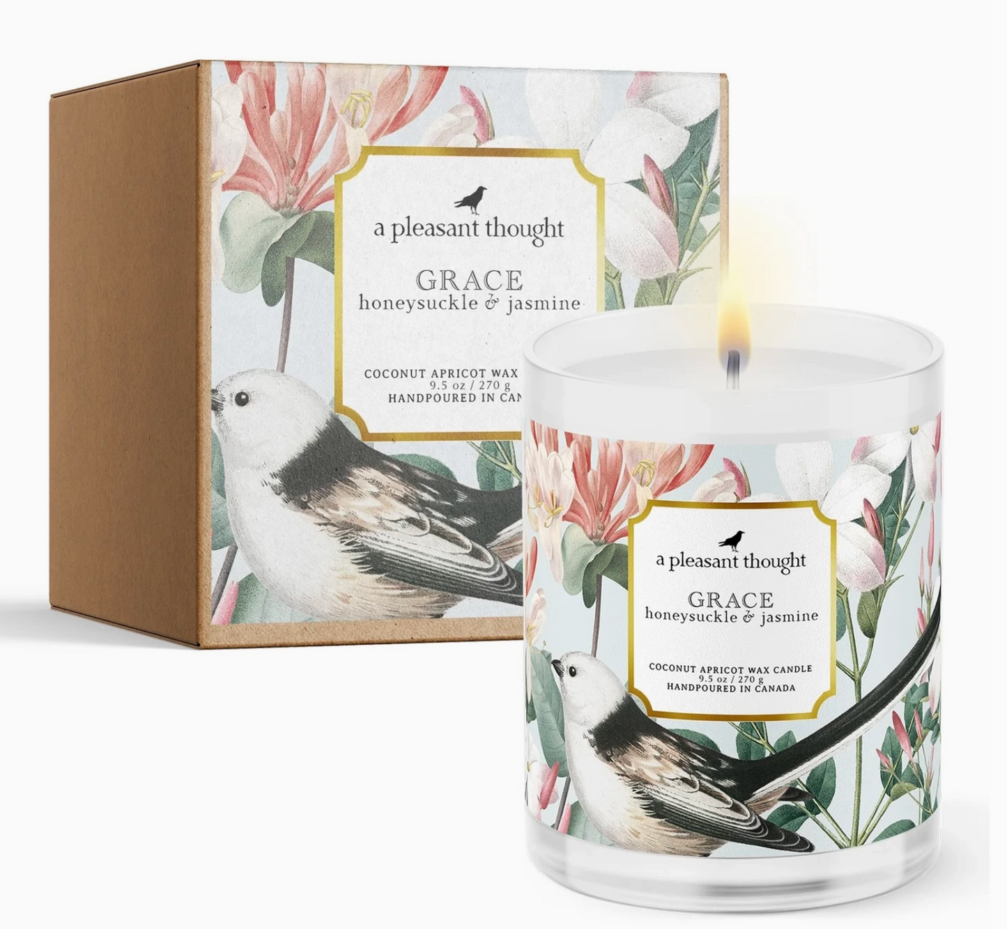 Grace | Honeysuckle & Jasmine | Candle 100% Coconut Apricot Wax