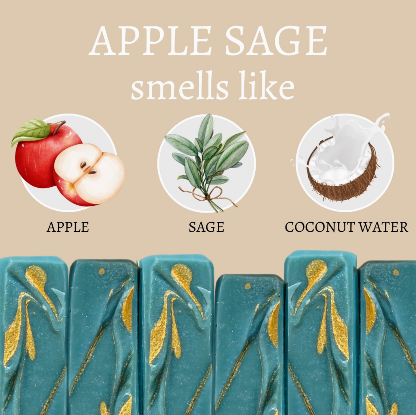 Apple Sage Handmade Soap Bar - 4oz