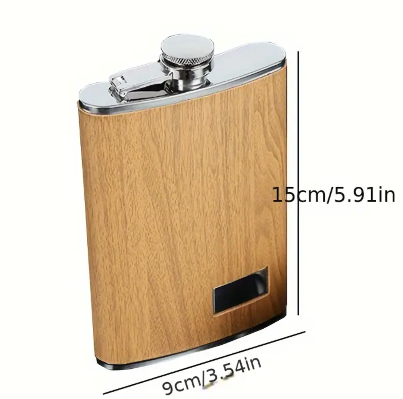 Faux Wood Wrapped Flask Gift Box Set