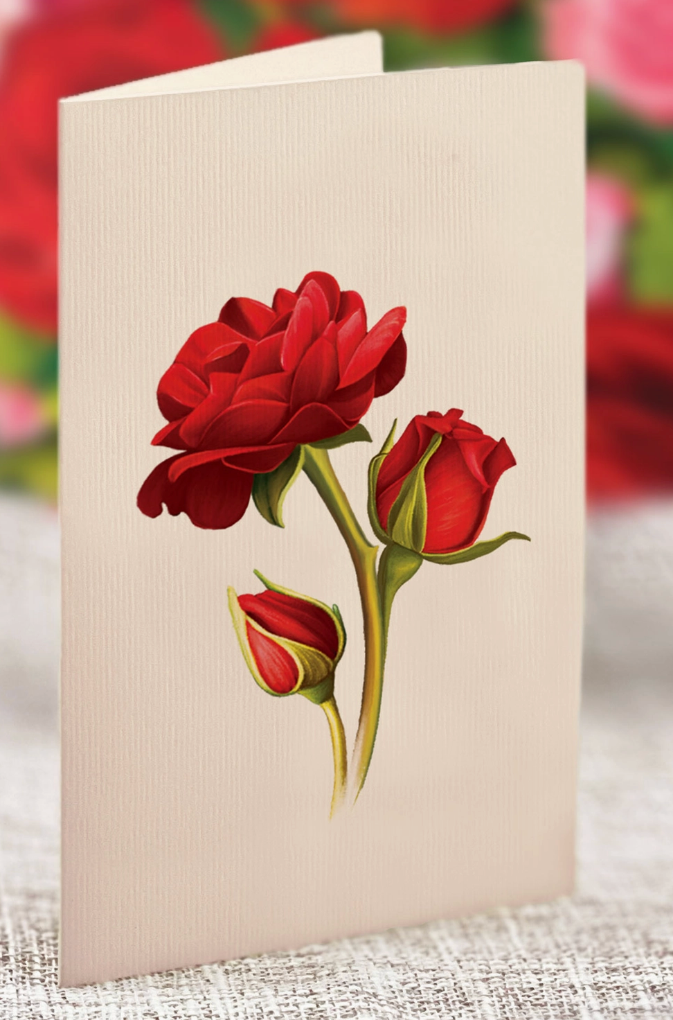 Blooming Roses Pop-Up Greeting