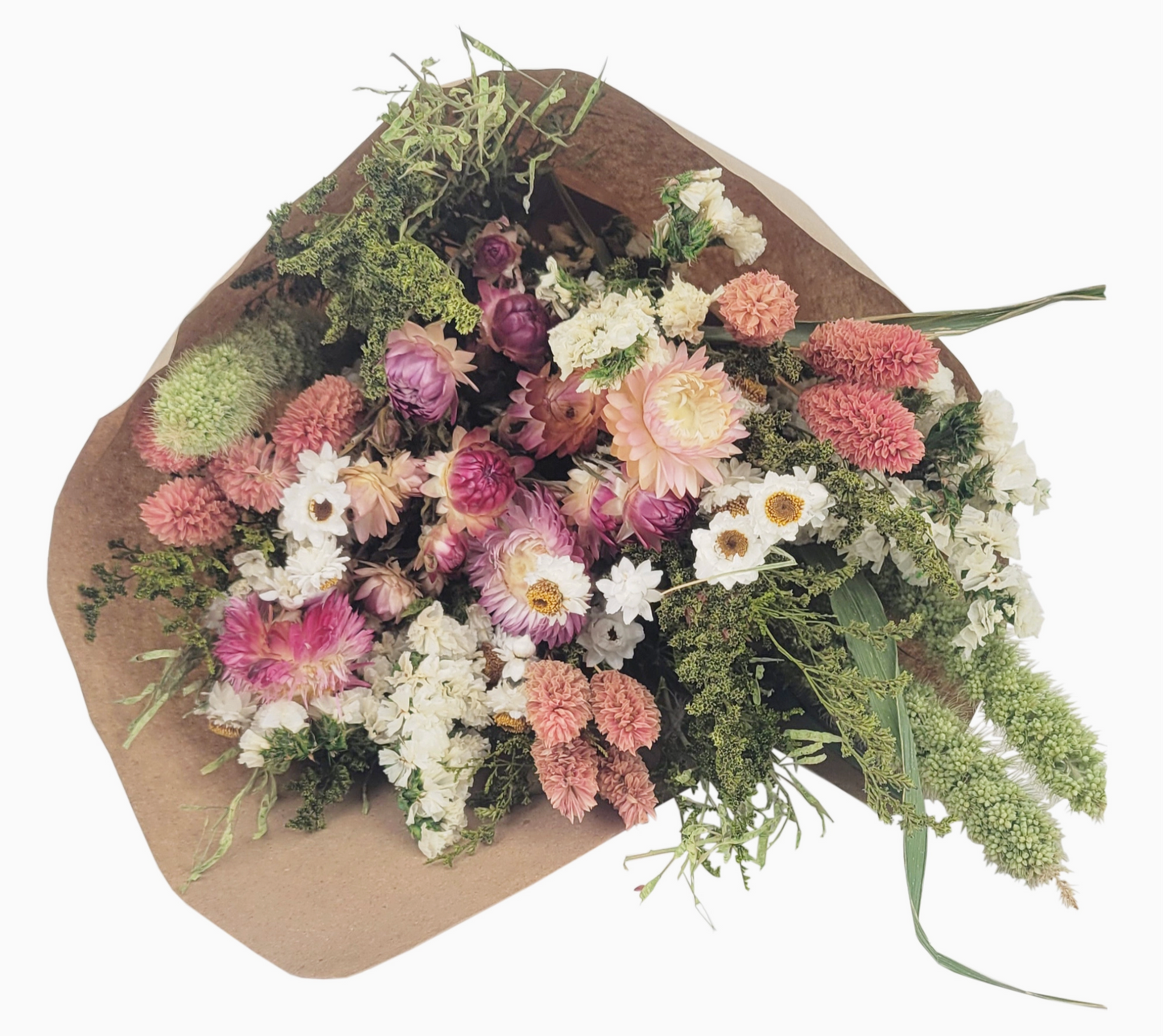 Pink Strawflower Love Floral Bouquet