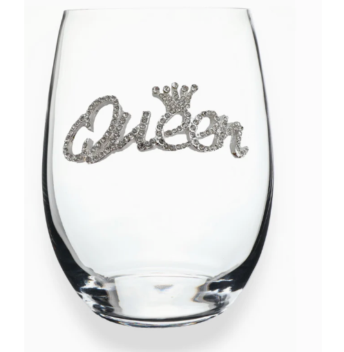 Queen Jeweled Stemmless Wine Glass