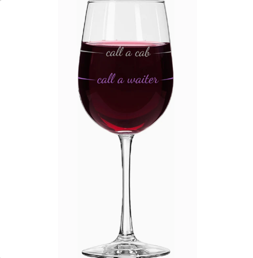 Call A Cab Stem Wine Glass