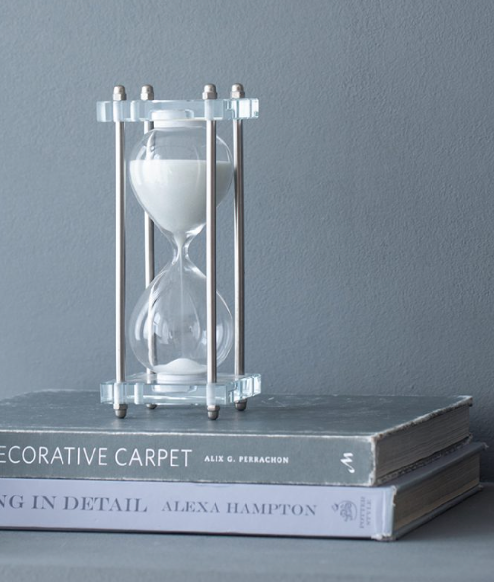 Acrylic and Silver Hourglass - 15min