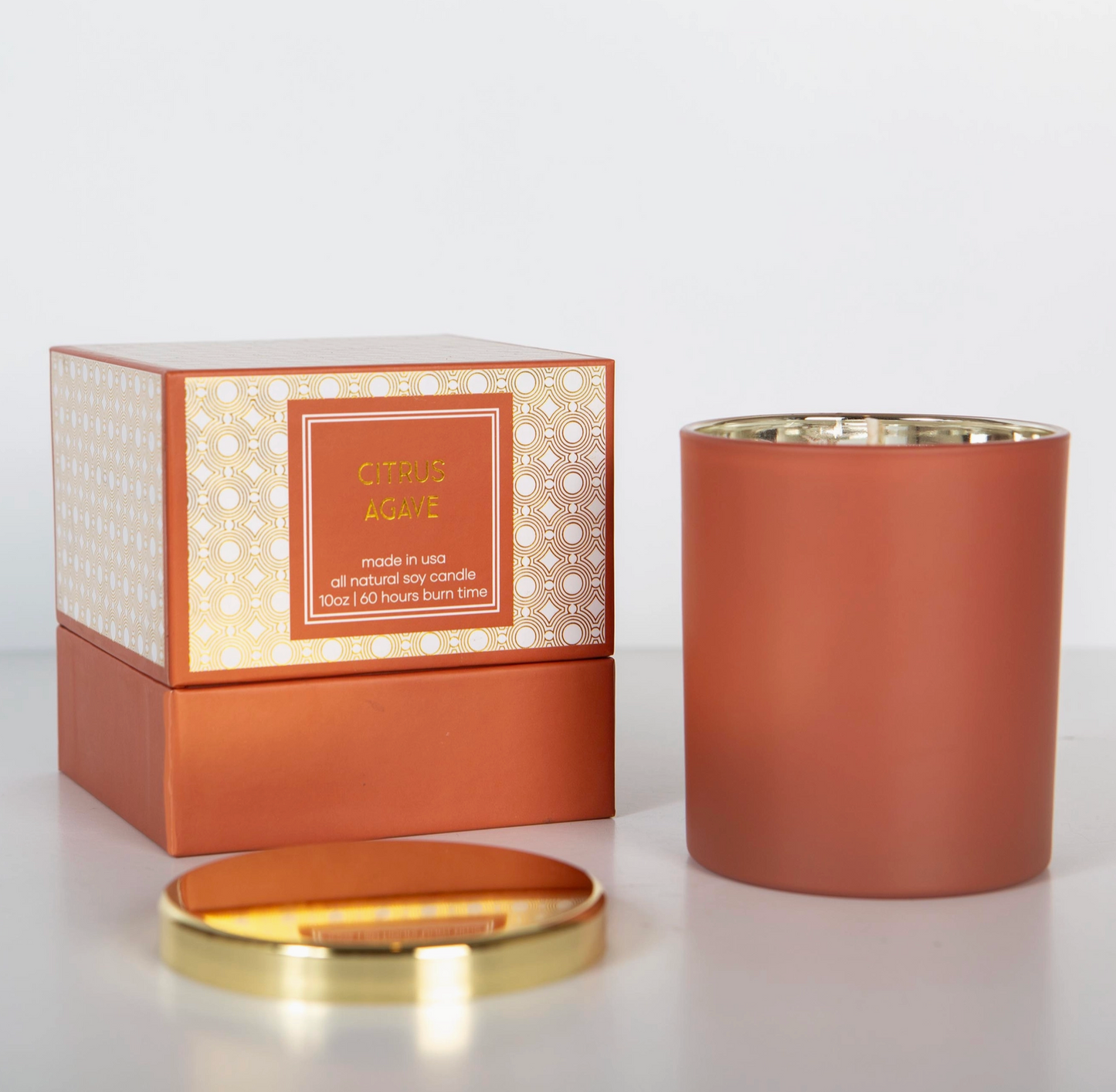 Citrus Agave Orange Gold Foil Box Candle