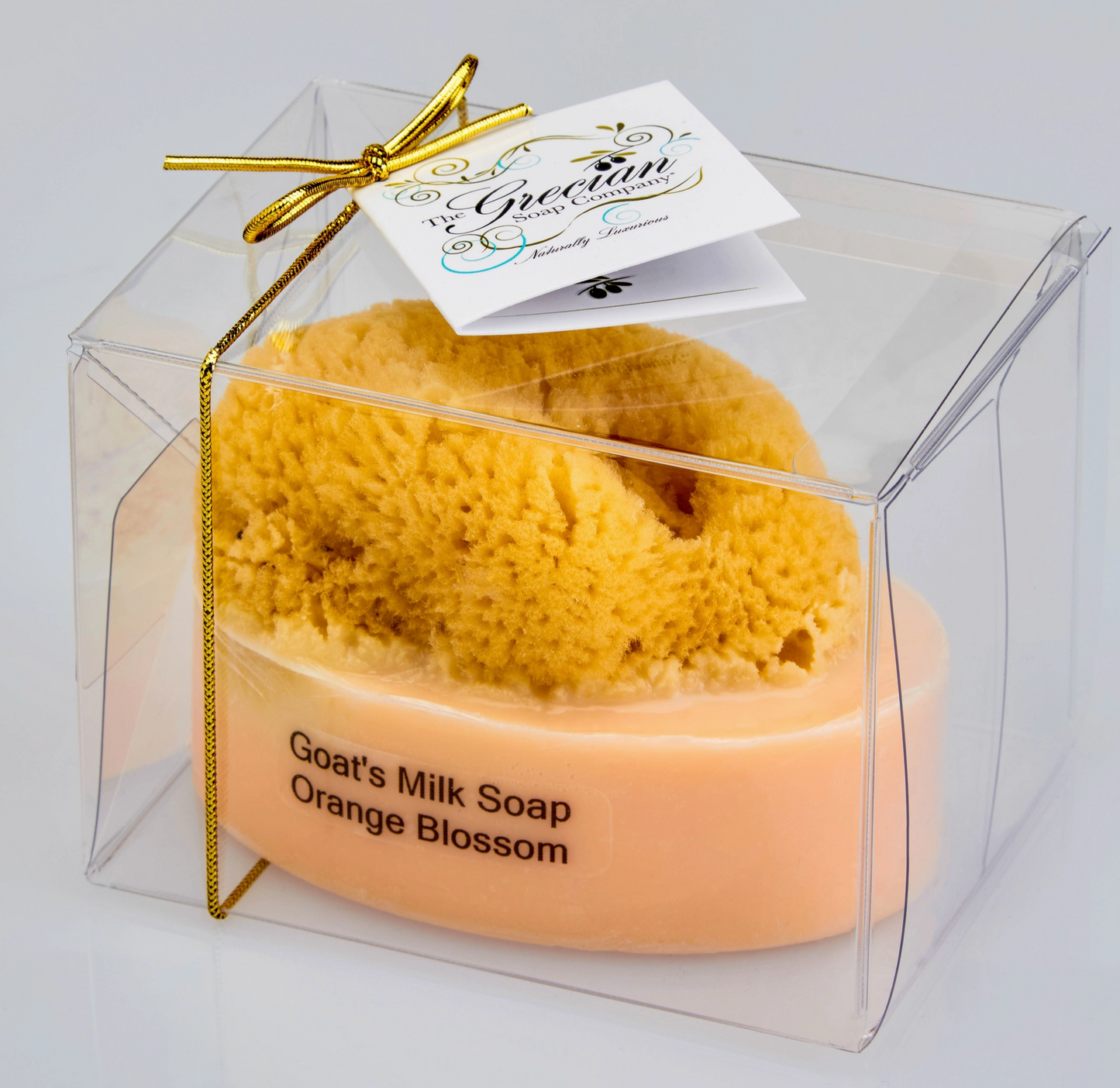 Orange Blossom Goat Milk Natural Exfoliating Soap Bar with Sea Sponge