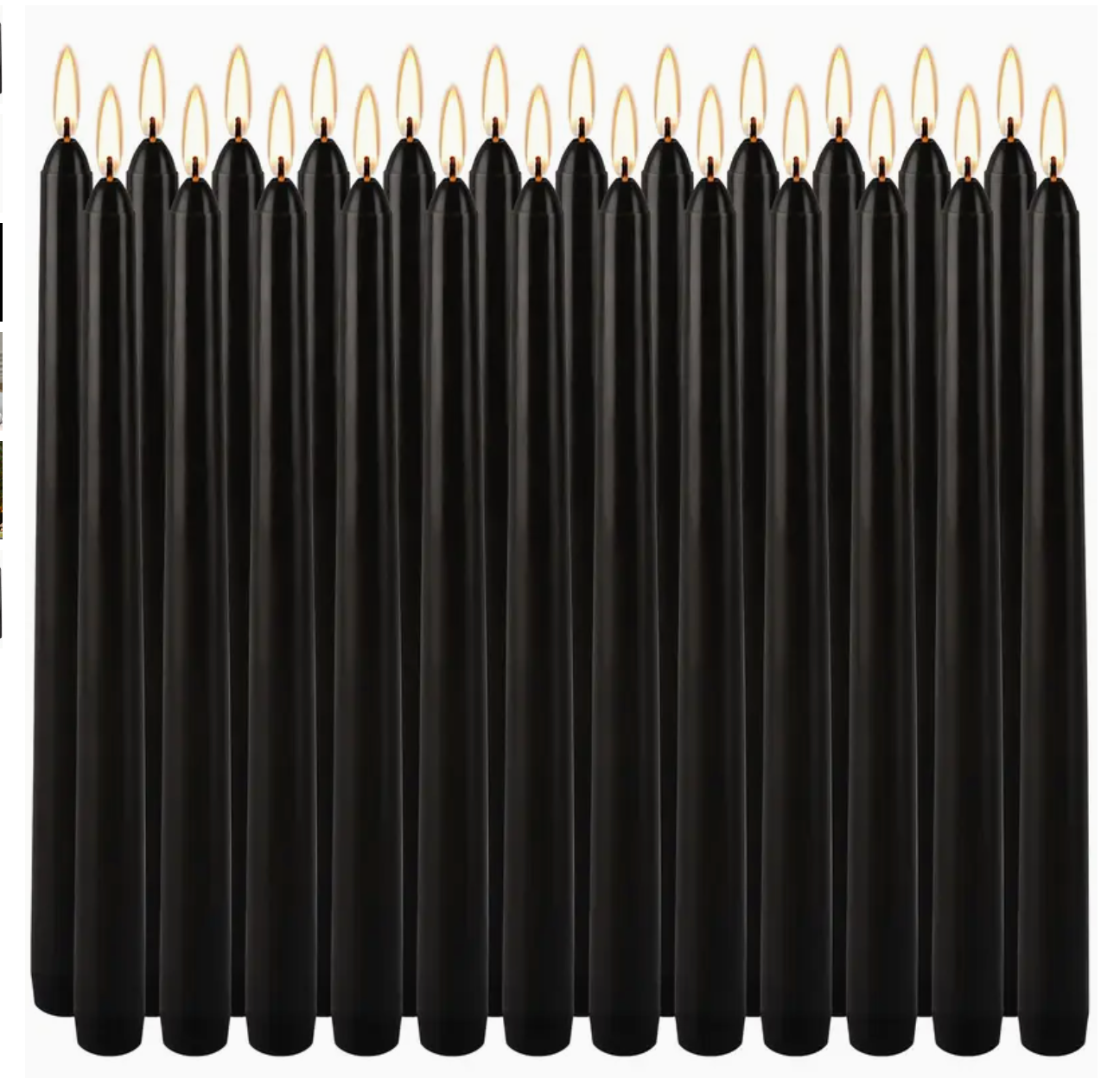 10 Inch Black Tapper Wax Candle