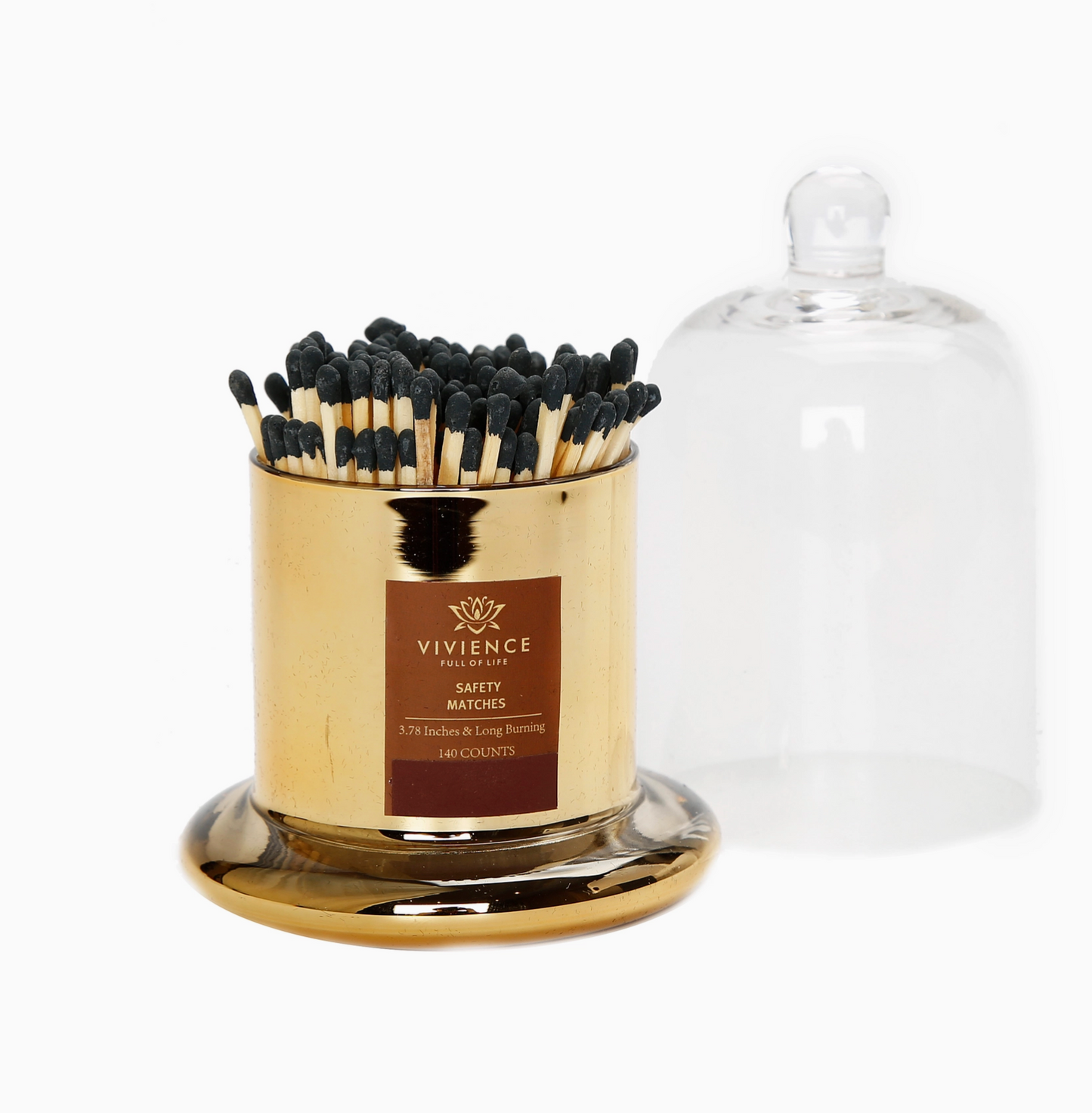 Match Holder Jar with Gold Base