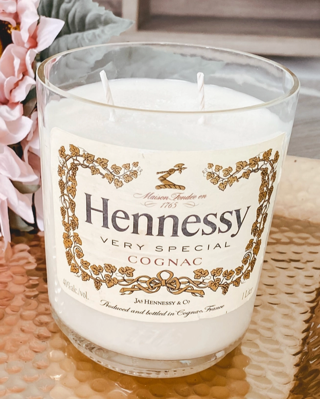 Recycled Hennessy Novelty Candle