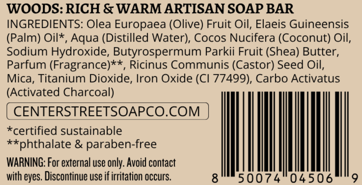Woods Vegan Handmade Bar Soap