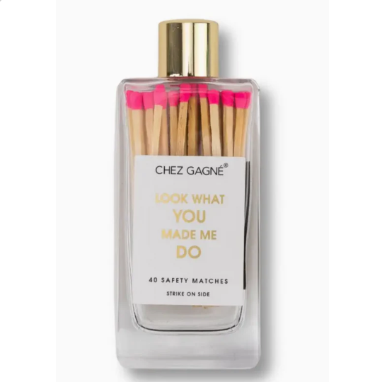 Look What You Made Me Do - Glass Bottle Matches - Bright Pink