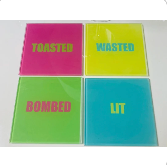 Get Your Drink On Glass Coasters Set