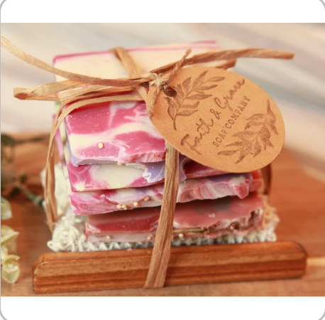 Soap Ends Gift Set with Wood Soap Dish and Sisal Bag
