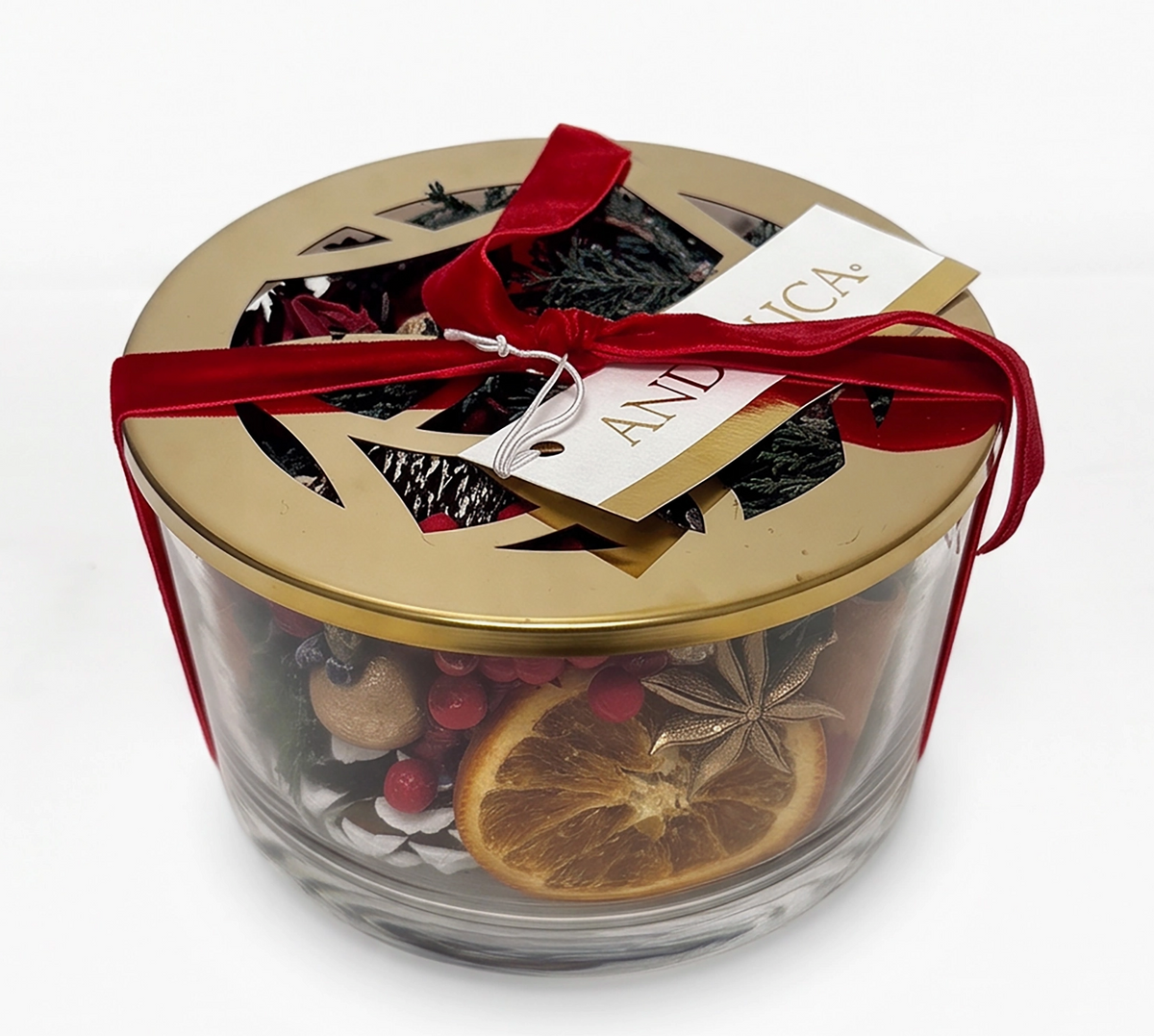 Holiday Memories Glass Bowl Potpourri