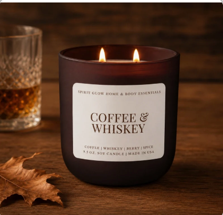 Coffee & Whiskey Soy Candle 9.5oz.