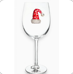 Santa Wine Glass