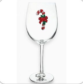 Candy Cane Wine Glass