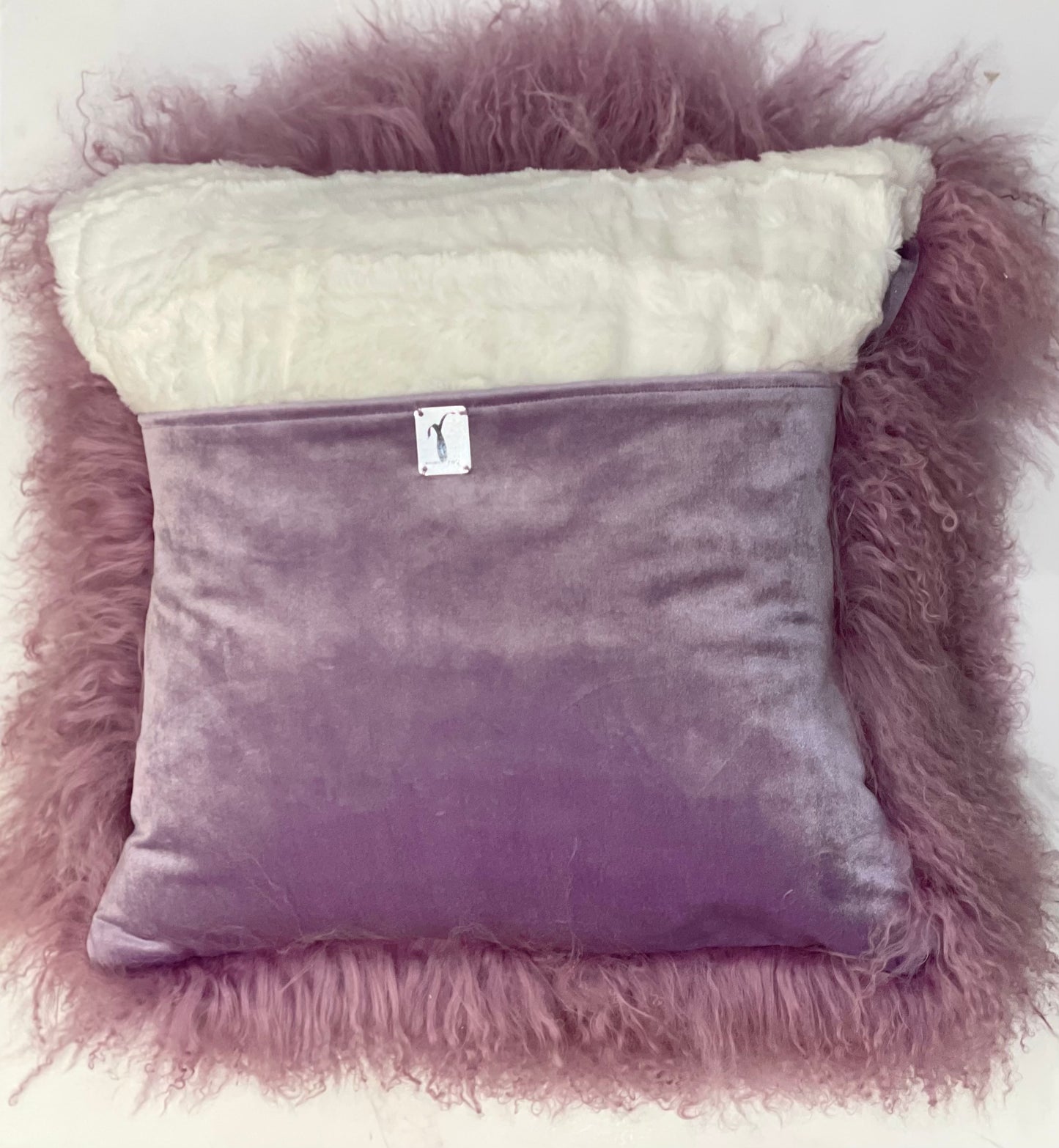 Lavender Mongolian Wool Pillow Throw & Tuck Throw