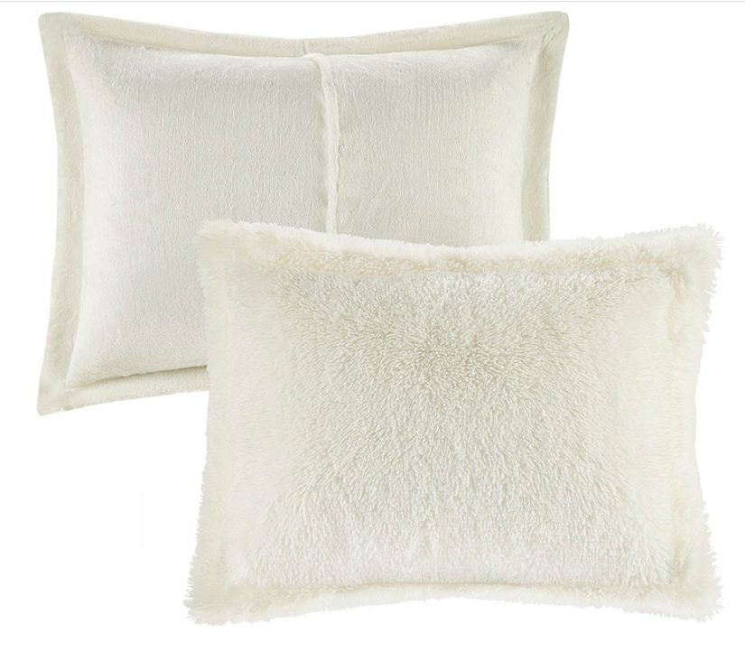 Shaggy Comforter Set Ivory