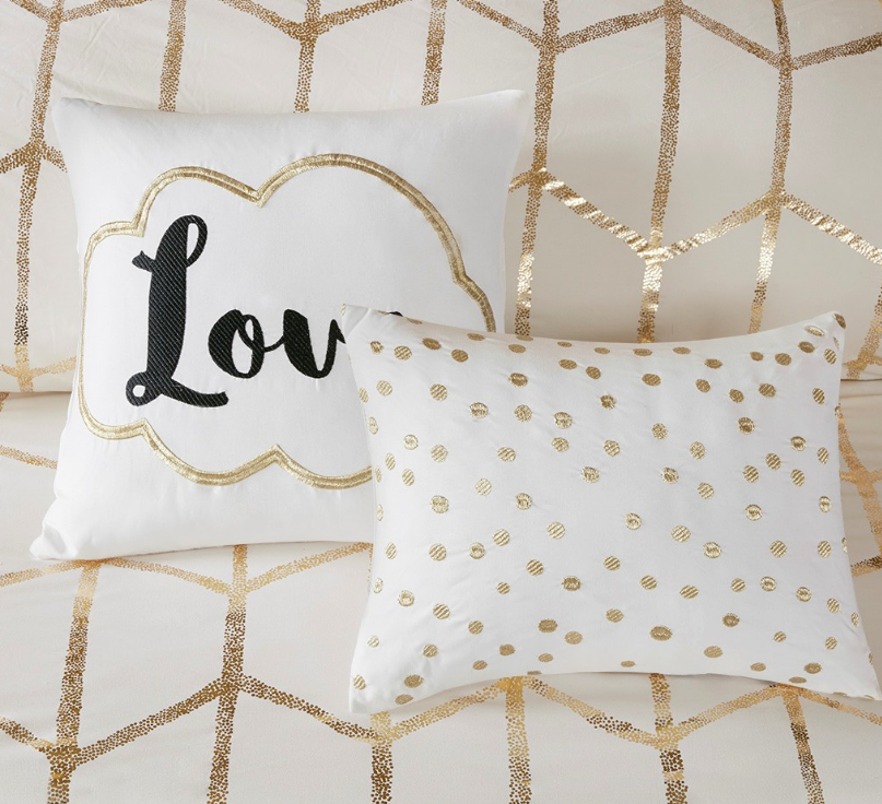 Gold Love Comforter Set