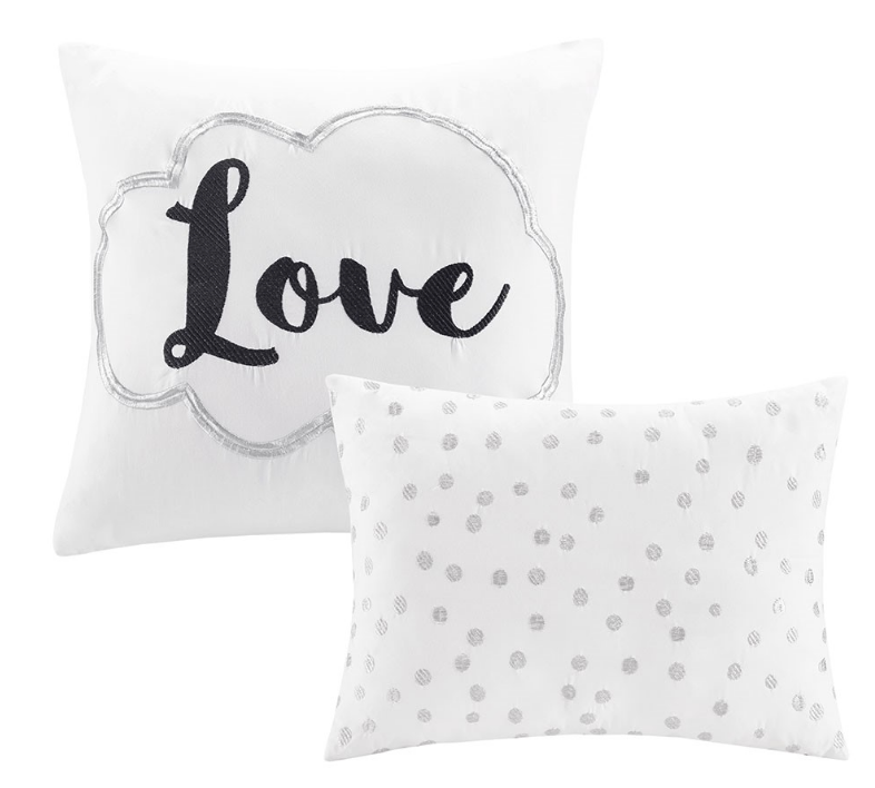 Silver Love Comforter Set