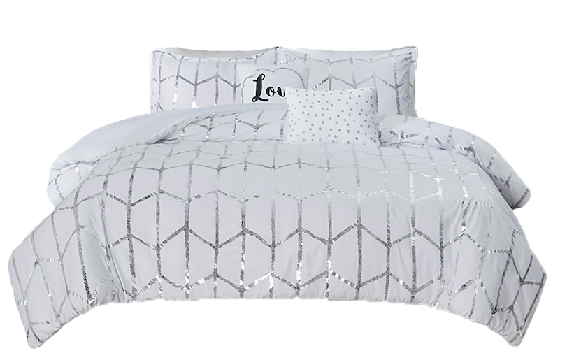 Silver Love Comforter Set