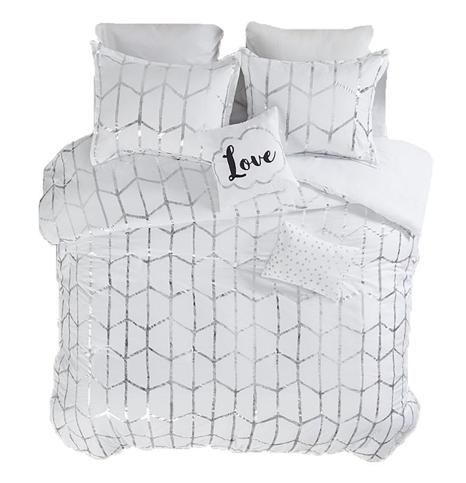 Silver Love Comforter Set