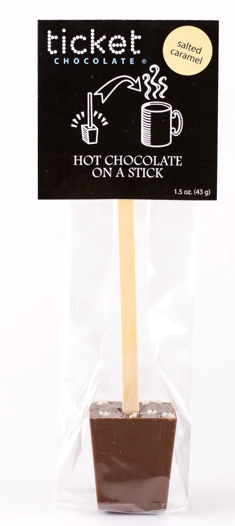 Salted Carmel Milk Hot Chocolate on a Stick
