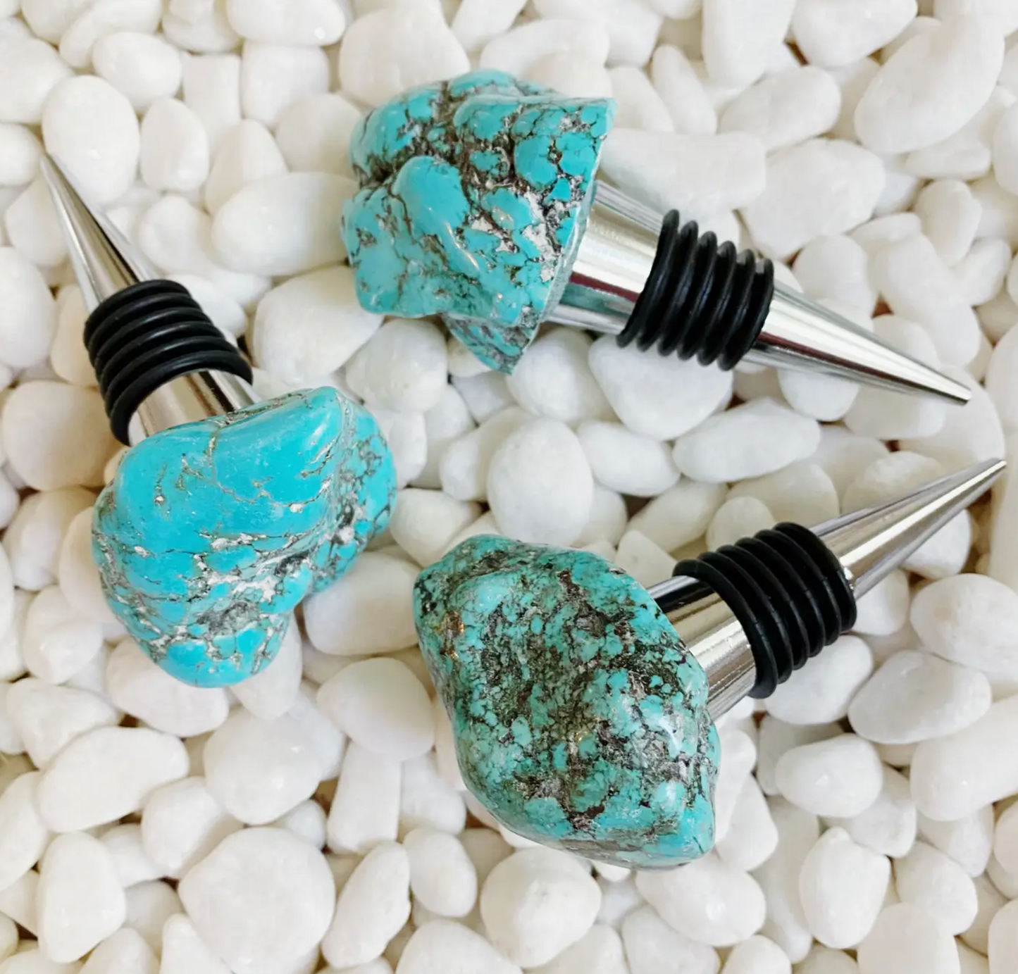 Beauty of Nature Stone Wine Stopper Turquoise