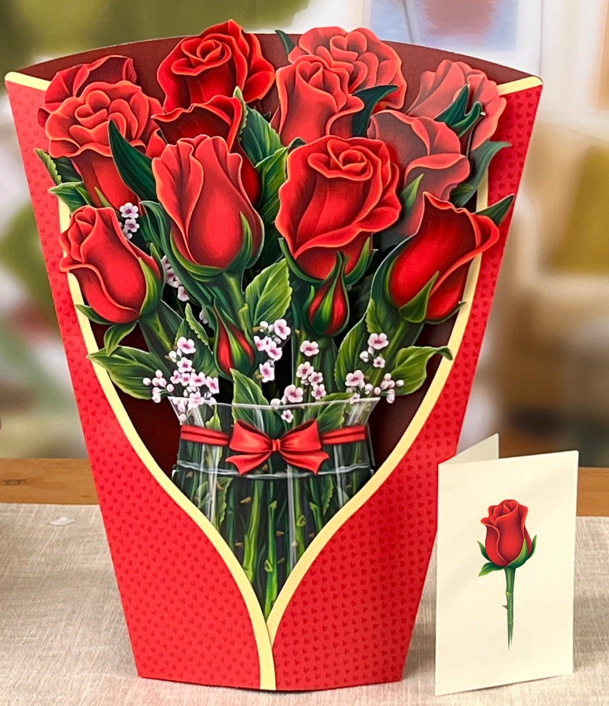 Red Roses Pop-up Greeting Cards