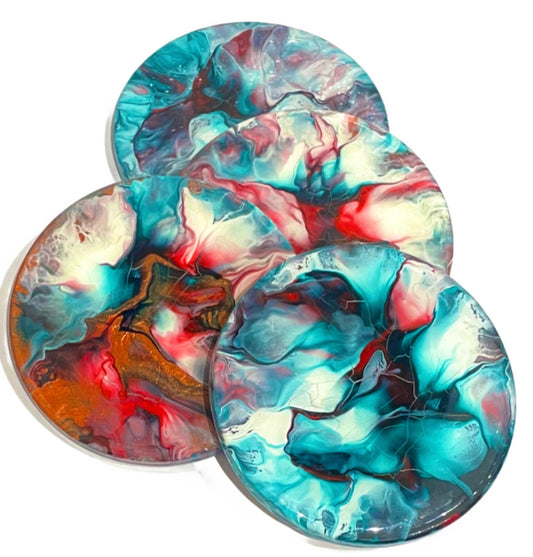 Cool & Vivid Colors - Handmade Resin Coasters