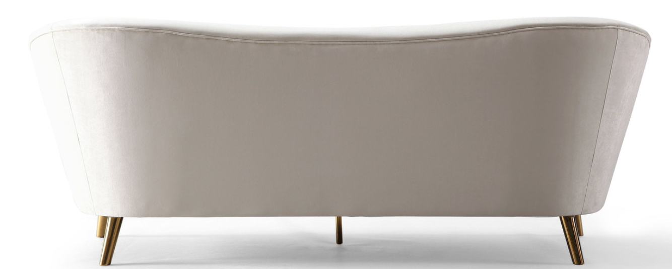 Silhouette Cream Velvet Sofa