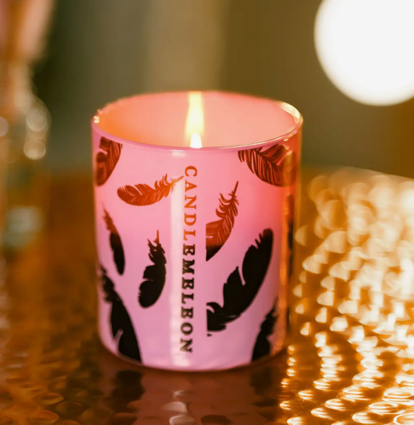 CANDLEMELEON - Copper Feather - Pink Champagne, Peony & Sandalwood Candle