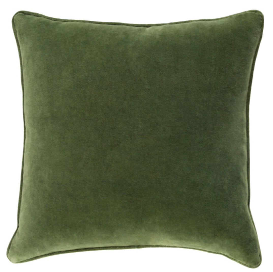 Green Cotton Velvet Pillow