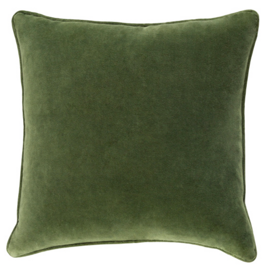Green Cotton Velvet Pillow