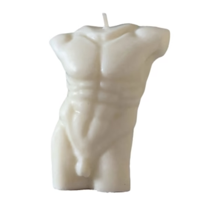 Birthday Suit Male Body Candle - Cream
