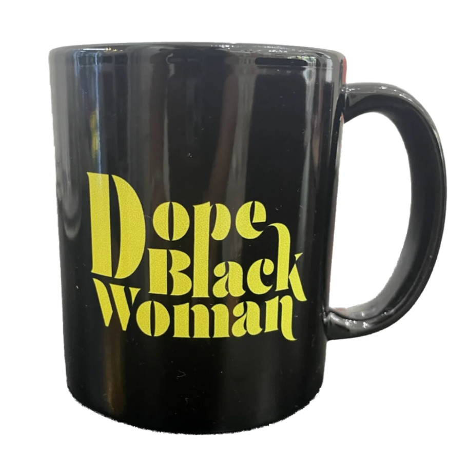Dope Black Woman Mug - Yellow Large