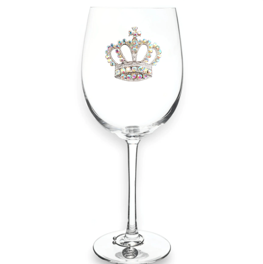Crown Jeweled Stemmed Wine Glass
