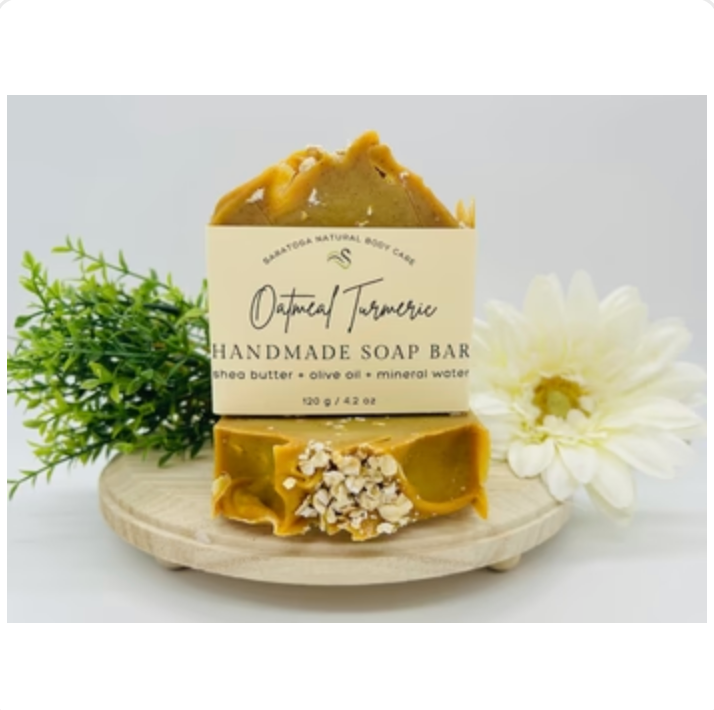 Oatmeal Turmeric Handmade Soap Bar Vegan Cold Process